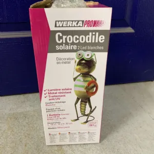 Crocodile solaire 2 LED blanches