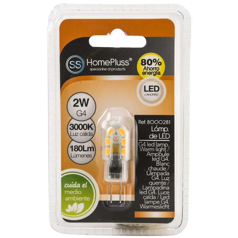 Ampoule 2W G4 backpin LED SMD5050 blanc chaud 12V