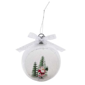 Boule Papa Noël lumineuse (10 x 8 x 12 cm)