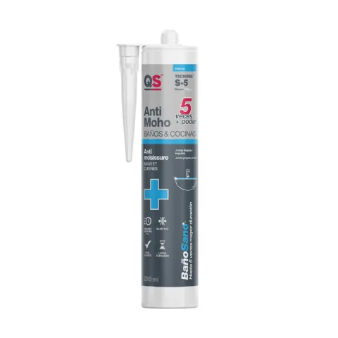 Cartouche silicone blanc sanitaire 290 ml QS