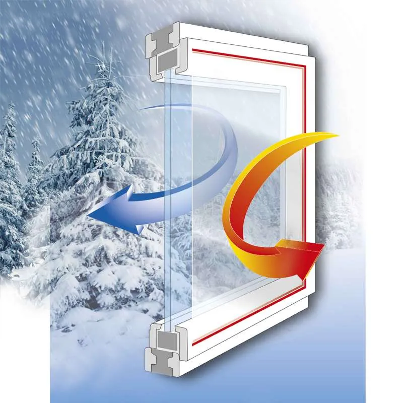Film Isolant Fenêtre,Film de survitrage Thermo Cover Transparent d'hiver  Anti Froid Coupe-Vent Imperméable pour Fenêtre Maison Bureau Magasin (W 60  x