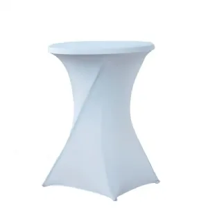 Housse nappe blanche WERKA PRO pour table mange debout ronde (ø80cm)