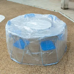 Housse de protection PVC pour table ronde de jardin 