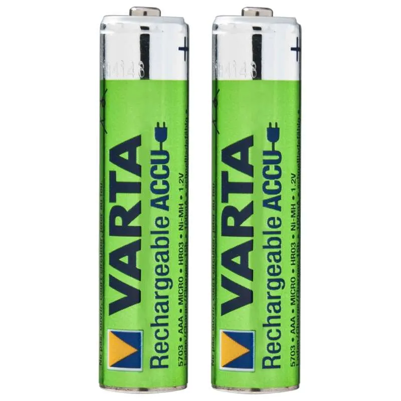 VARTA 2 Piles AAA Capacité 1000 mAh, 2 Batteries Rechargeables à