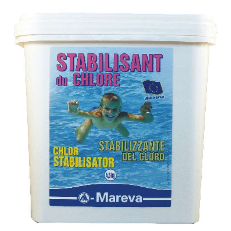 Stabilisant du chlore granulé (4.5kg) Mareva