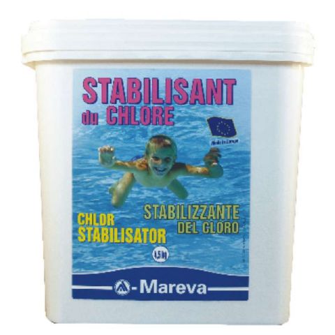 Stabilisant du chlore granulé (4.5kg) Mareva
