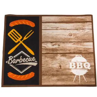 Tapis pour protection barbecue à l'aspect bois