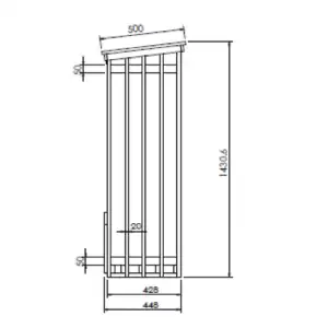 Abri range bûches bois (140 x 50 x h 143cm)