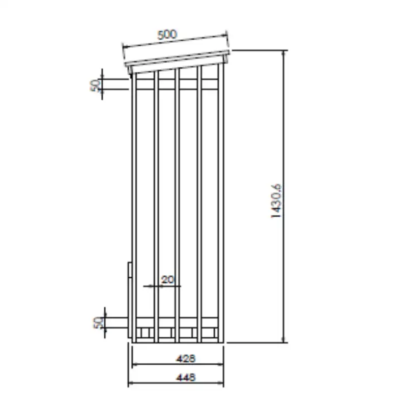 Abri range bûches bois (140 x 50 x h 143cm)