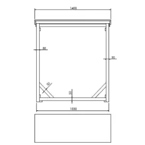 Abri range bûches bois (140 x 50 x h 143cm)