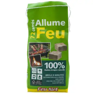 Lot de 72 allumes feu 100% naturels pour barbecue et cheminée