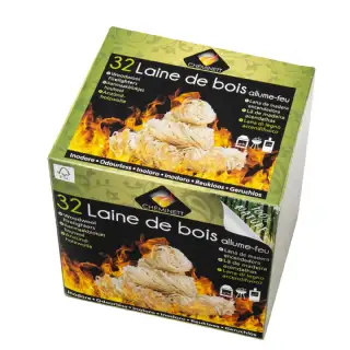 Allume feu laine de bois 100 % végétal (32 pcs)