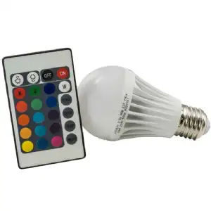 Ampoule multicolor à led E27 avec télécommade