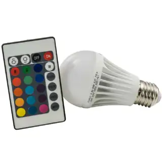 Ampoule multicolor à led E27 avec télécommade