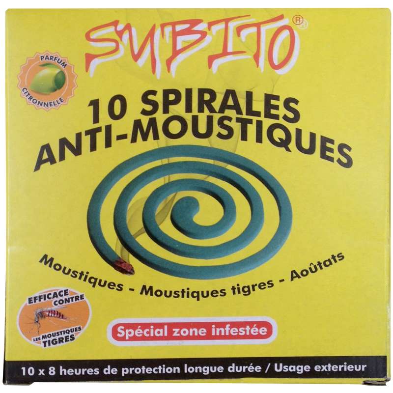 Anti moustiques spirales les 10 pièces Subito - Provence Outillage