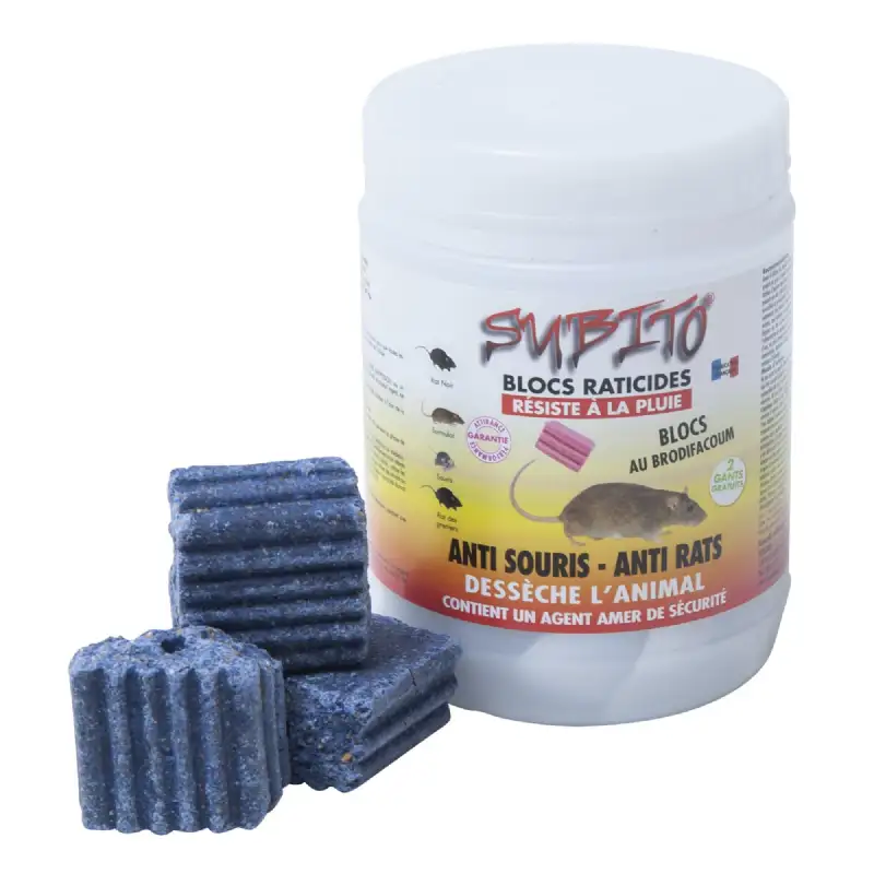 Appât blocs hydro rats et  souris 300g Subito