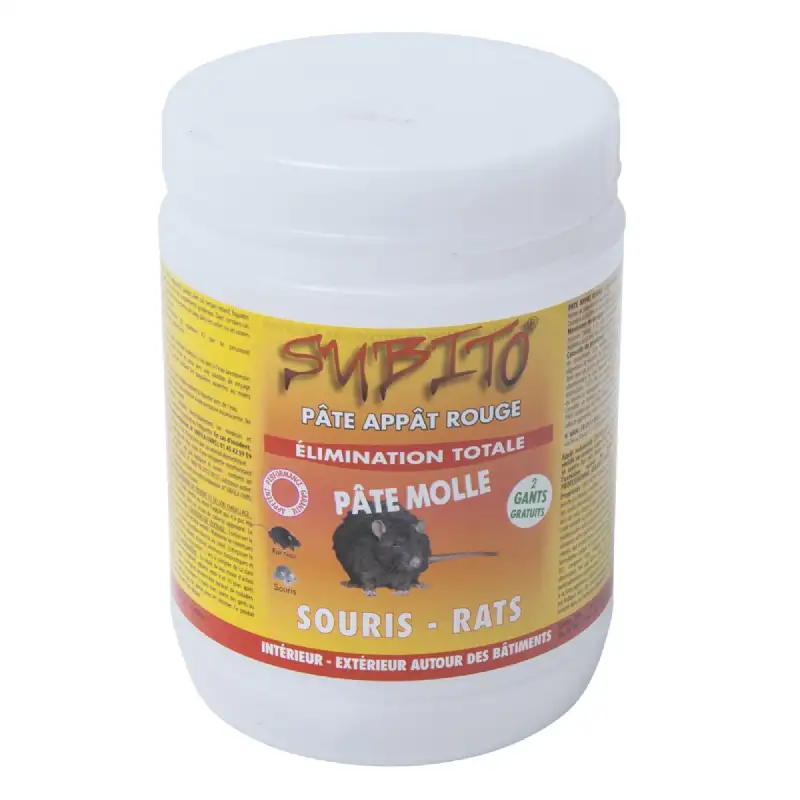 Appât en pate rouge rats et souris 150g Subito