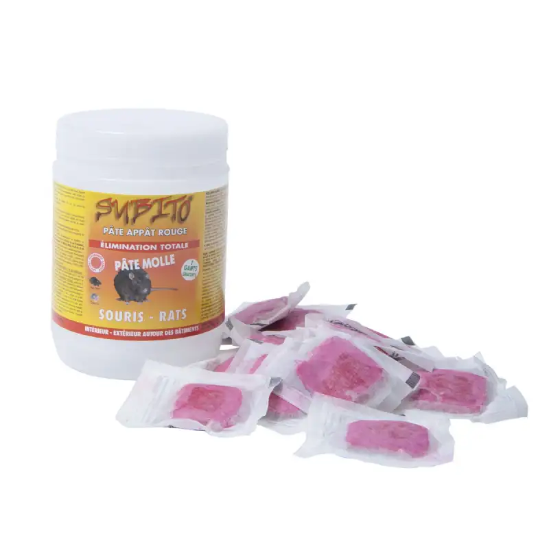 Appât en pate rouge rats et souris 150g Subito