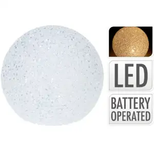 Boule eva ø15cm led deco blanc-chaud