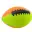 Ballon rugby gonflable orange/vert 18cm