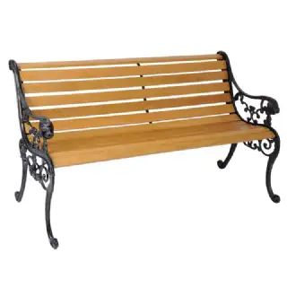 banc de jardin bois et fonte 122cm