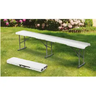 Banc pliant 183x28x43cm plastique et métal