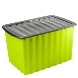 Boite de rangement verte 58L avec couvercle