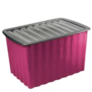 Boite de rangement violette 58L avec couvercle