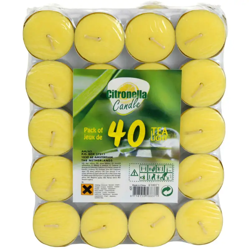 Bougie citronnelle + coupelle alu 40pièces