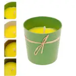 Bougie citronnelle+pot terre cuite 9,5 x 9,5 cm