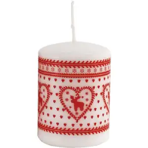 Bougies de Noël, décor rouge et blanc