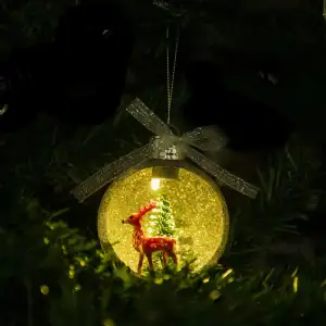 Boule à neige de renne lumineuse