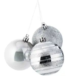 Boules de Noël argent (9 pcs)