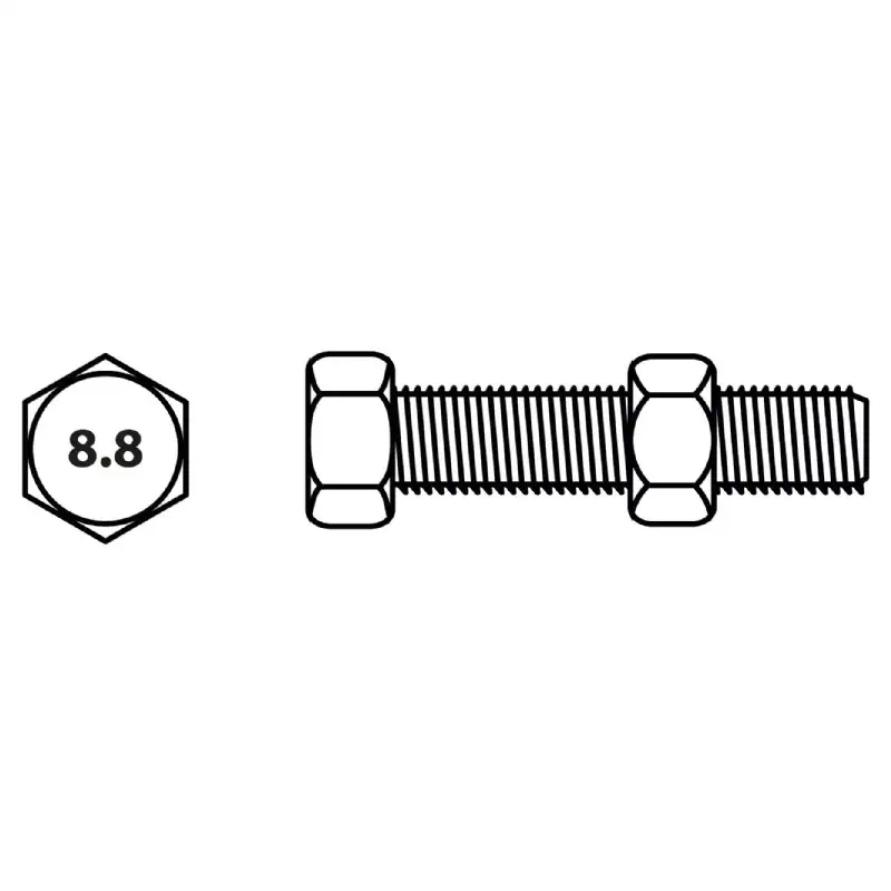 Boulon tête hexagonale et écrou Viswood finition zinguée