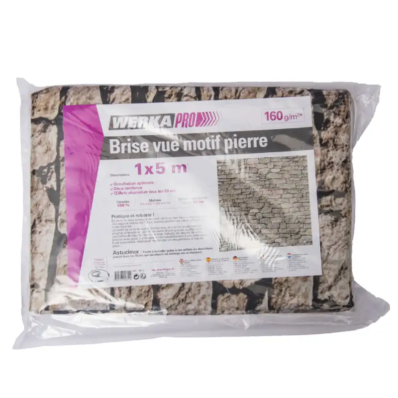 Brise vue motif pierre 160g/m² WERKA PRO