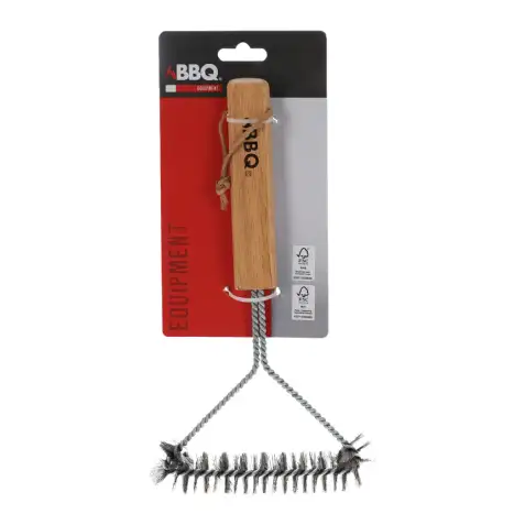 Brosse Barbecue 30 X 14 cm en bois ergonomique - BBQ