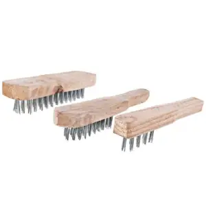 Brosse métal avec manche les 3 pièces