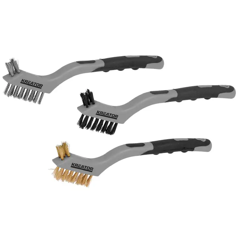 Set de 3 Brosses métalliques (cuivre, acier, nylon) Kreator