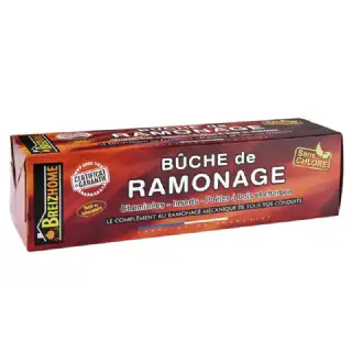 Bûche de ramonage sans chlore