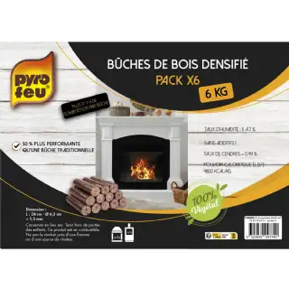 Bûche calorifique densifiée (6 pcs)