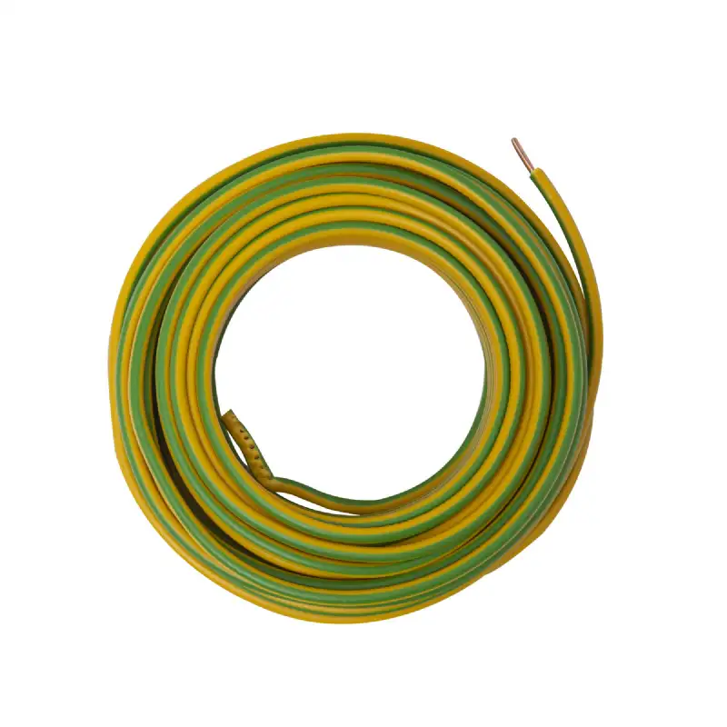 Câble électrique HO7V-U 2,5mm² vert-jaune 10m 