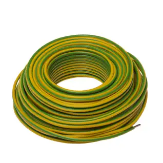 Câble électrique HO7V-U 2,5mm² Vert/Jaune - 25m