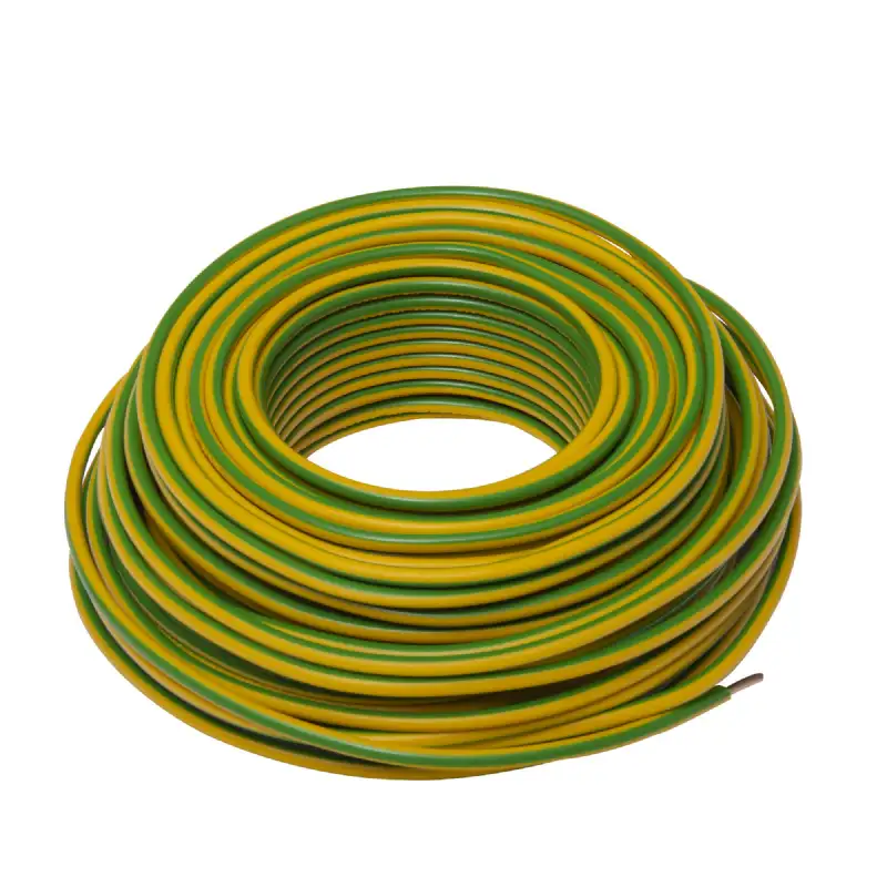 Câble électrique HO7V-U 2,5mm² Vert/Jaune - 25m