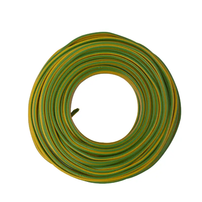 Câble électrique HO7V-U 1,5 mm² jaune-vert 25 m 