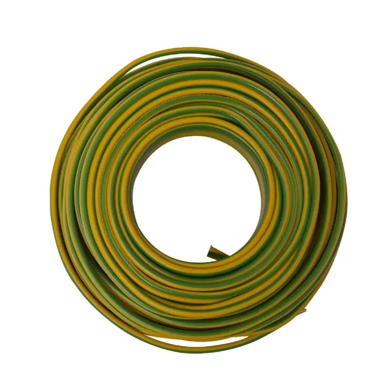 Câble électrique HO7V-U 2,5mm² Vert/Jaune - 25m