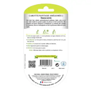 Graines Carotte nantaise améliorée 2 BIO Les Doigts Verts