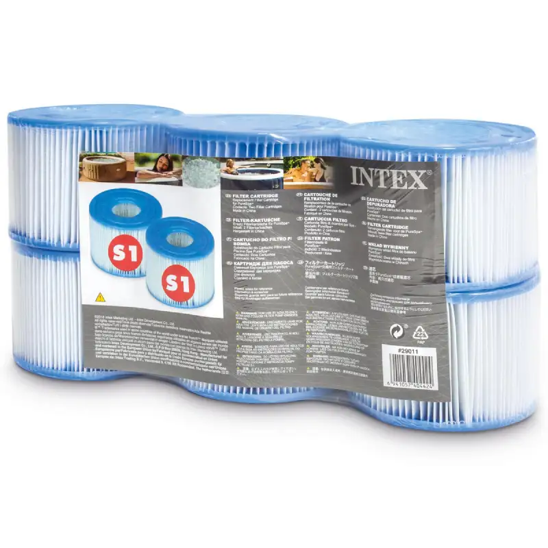 Lot de 6 cartouches de filtration S1 pour spa gonflable Intex