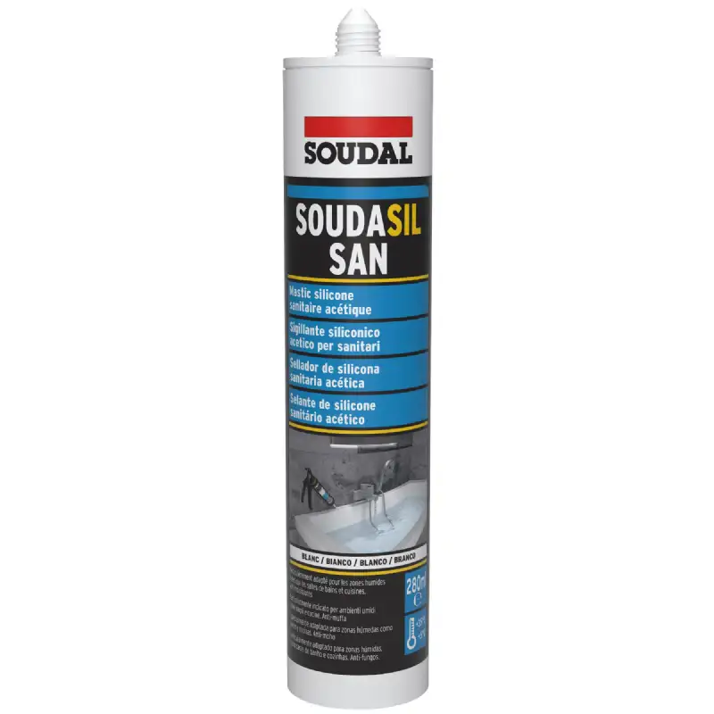 Cartouche silicone sanitaire blanc 280ml Soudal 