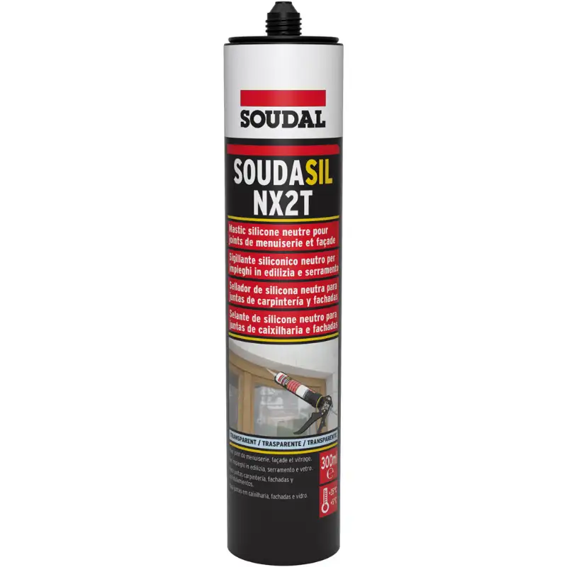 Cartouche de mastic silicone transparent neutre 300ml Soudal 