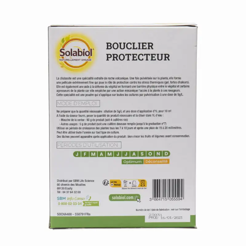 Chabazite bouclier protecteur 400 gr Solabiol 